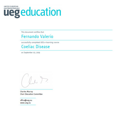 Dr. Fernando Valério: CERTIFICAÇÃO para o diagnóstico de DOENÇA CELÍACA em CRIANÇAS! (United European Gastroenterology e The European Society for Paediatric Gastroenterology Hepatology and Nutrition)